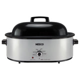 Nesco 18-Qt. 1450-Watt Roaster with Porcelain Cookwell, Silver