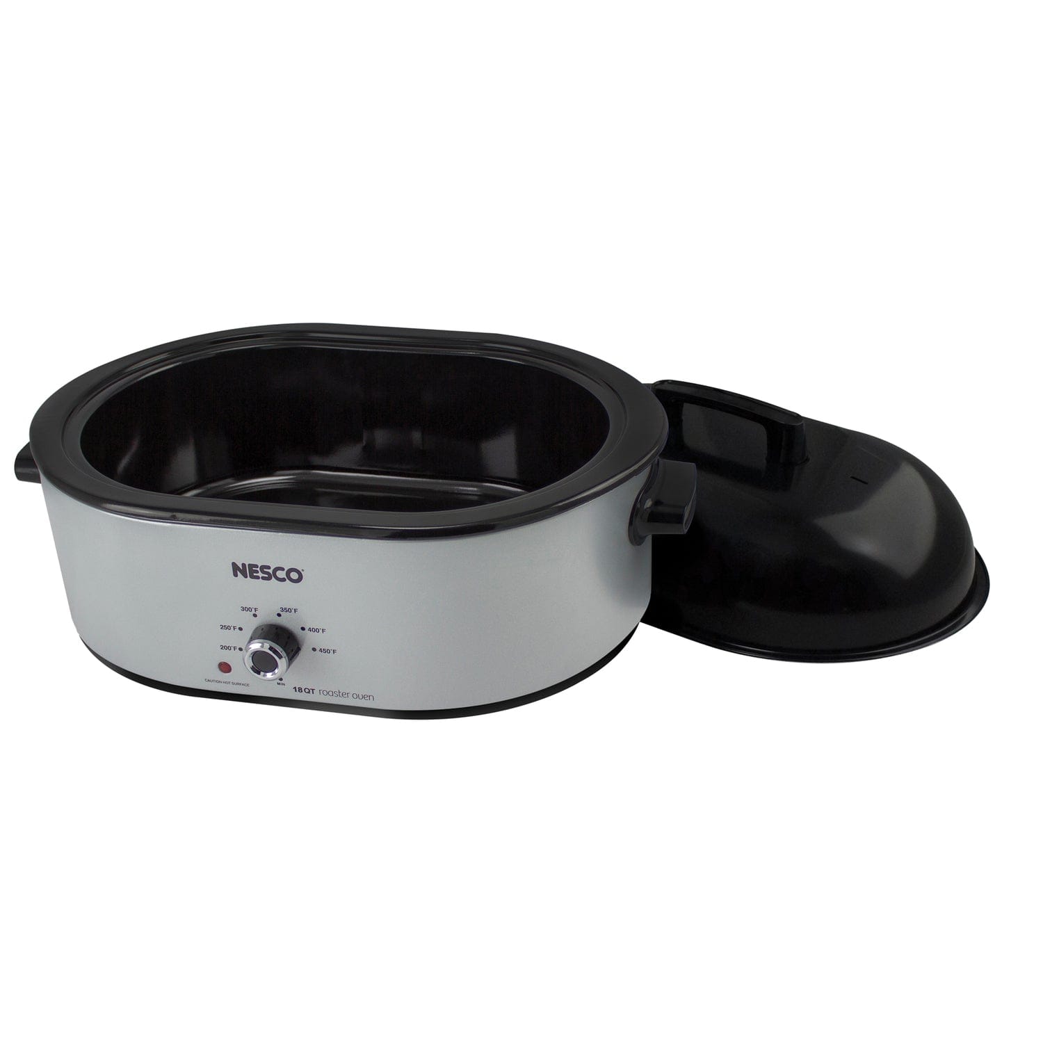 Nesco 18-Qt. 1450-Watt Roaster with Porcelain Cookwell, Silver