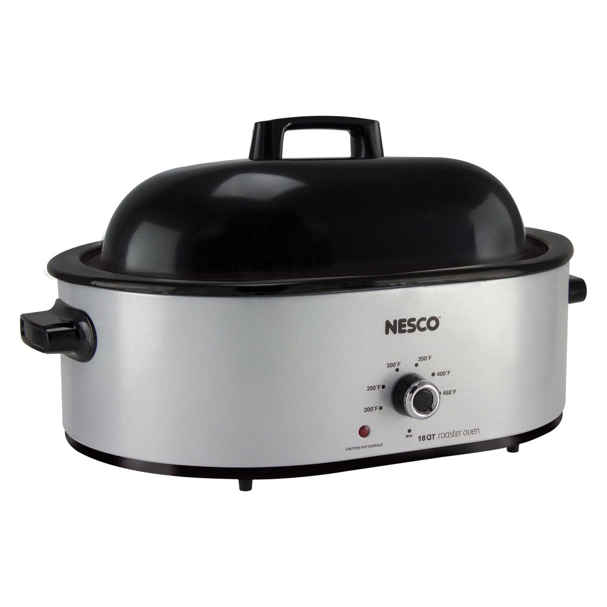 Nesco 18-Qt. 1450-Watt Roaster with Porcelain Cookwell, Silver