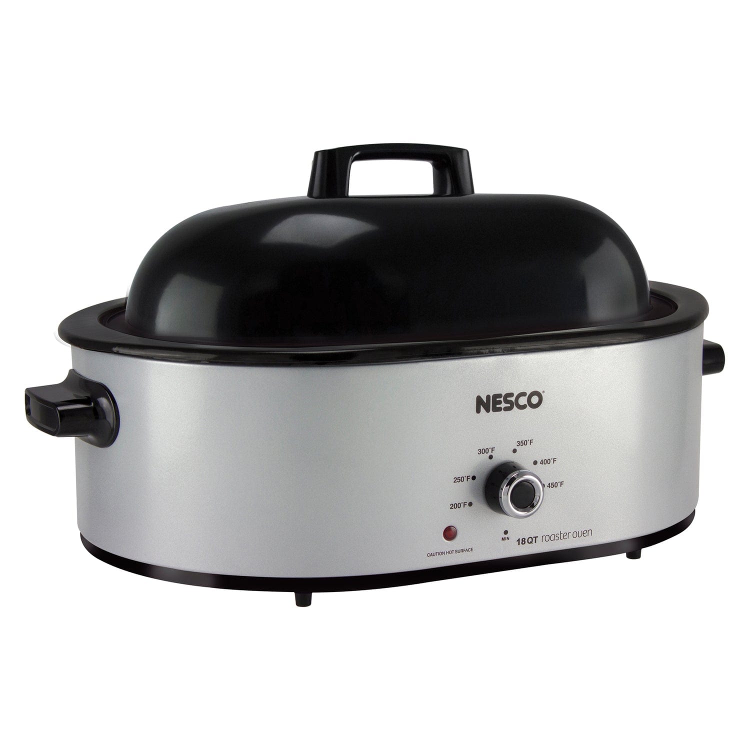 Nesco 18-Qt. 1450-Watt Roaster with Porcelain Cookwell, Silver