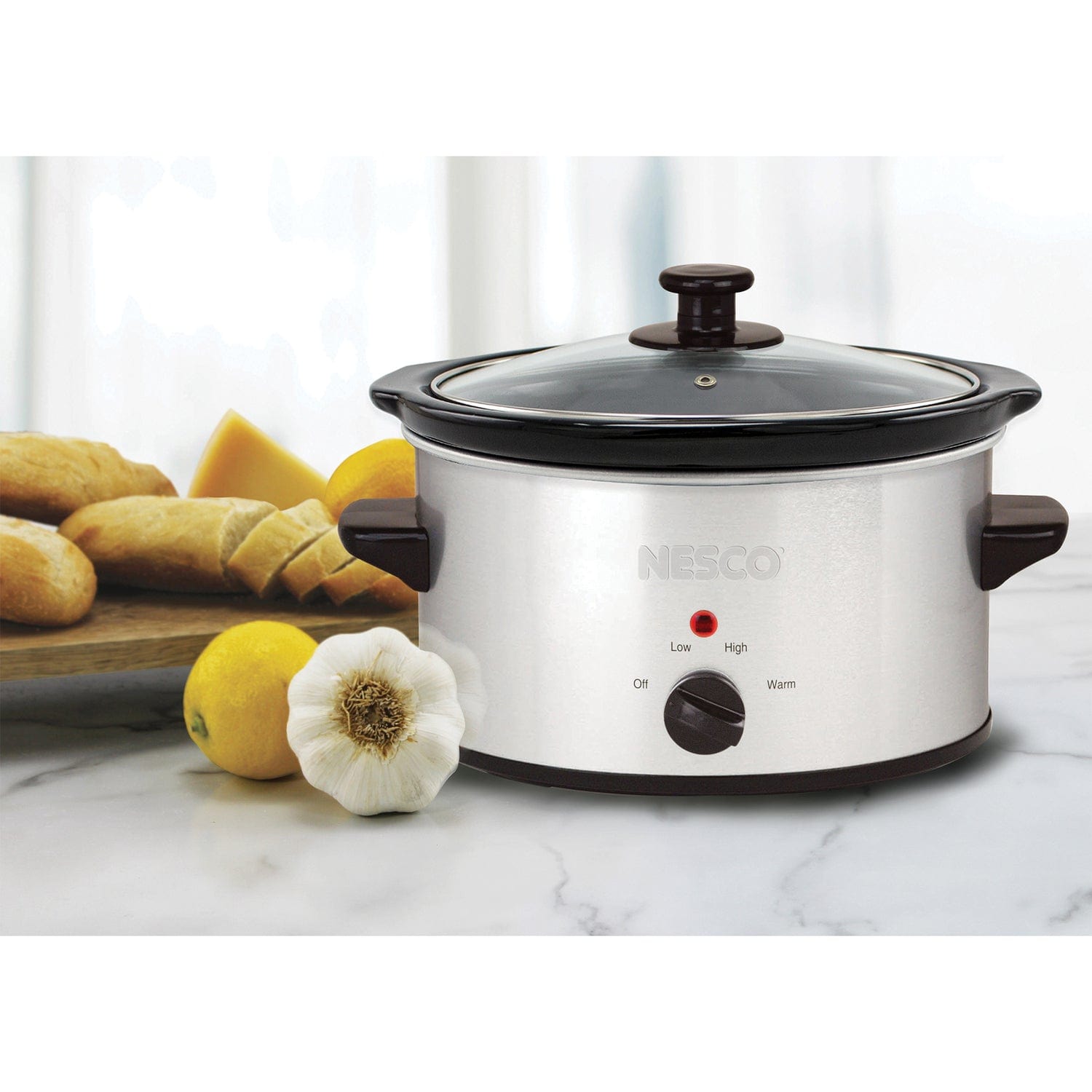 Nesco 1.5-Qt. 120-Watt Metallic Slow Cooker, Silver