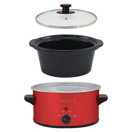 Nesco 1.5-Qt. 120-Watt Metallic Slow Cooker, Red