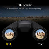 Nikon STABILIZED 10x25 S Binoculars for Image Stabilization with Case, Neck Strap, Batteries, and Lens Covers