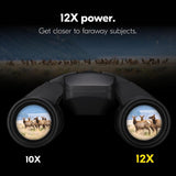 Nikon STABILIZED 12x25 S Binoculars for Image Stabilization with Case, Neck Strap, Batteries, and Lens Covers