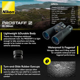 Nikon PROSTAFF 5 10x50 Binoculars with Neck Strap, Case, and Caps