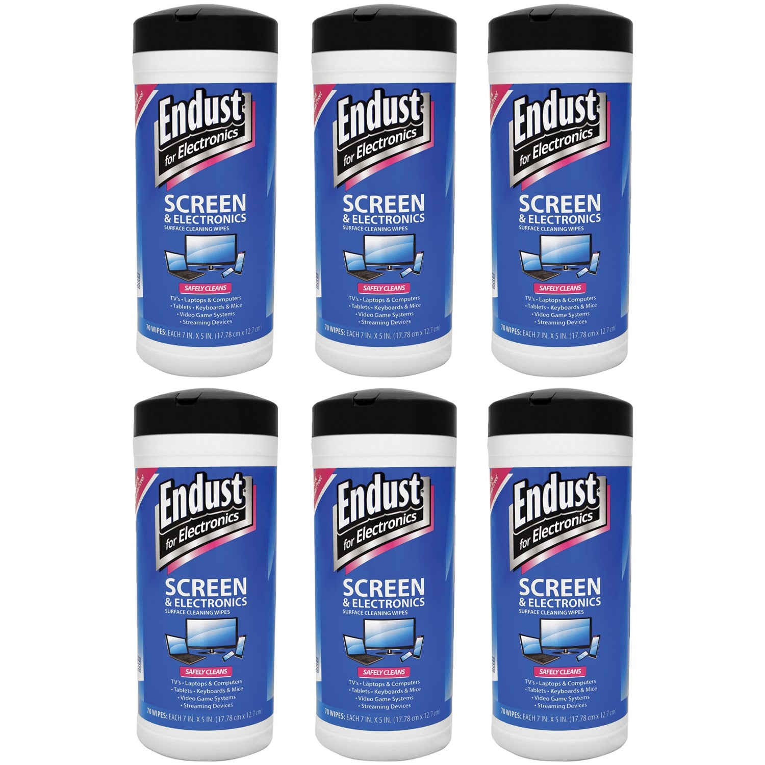 Endust for Electronics LCD & Plasma Pop-up Screen Wipes, 70-ct, 6 pk