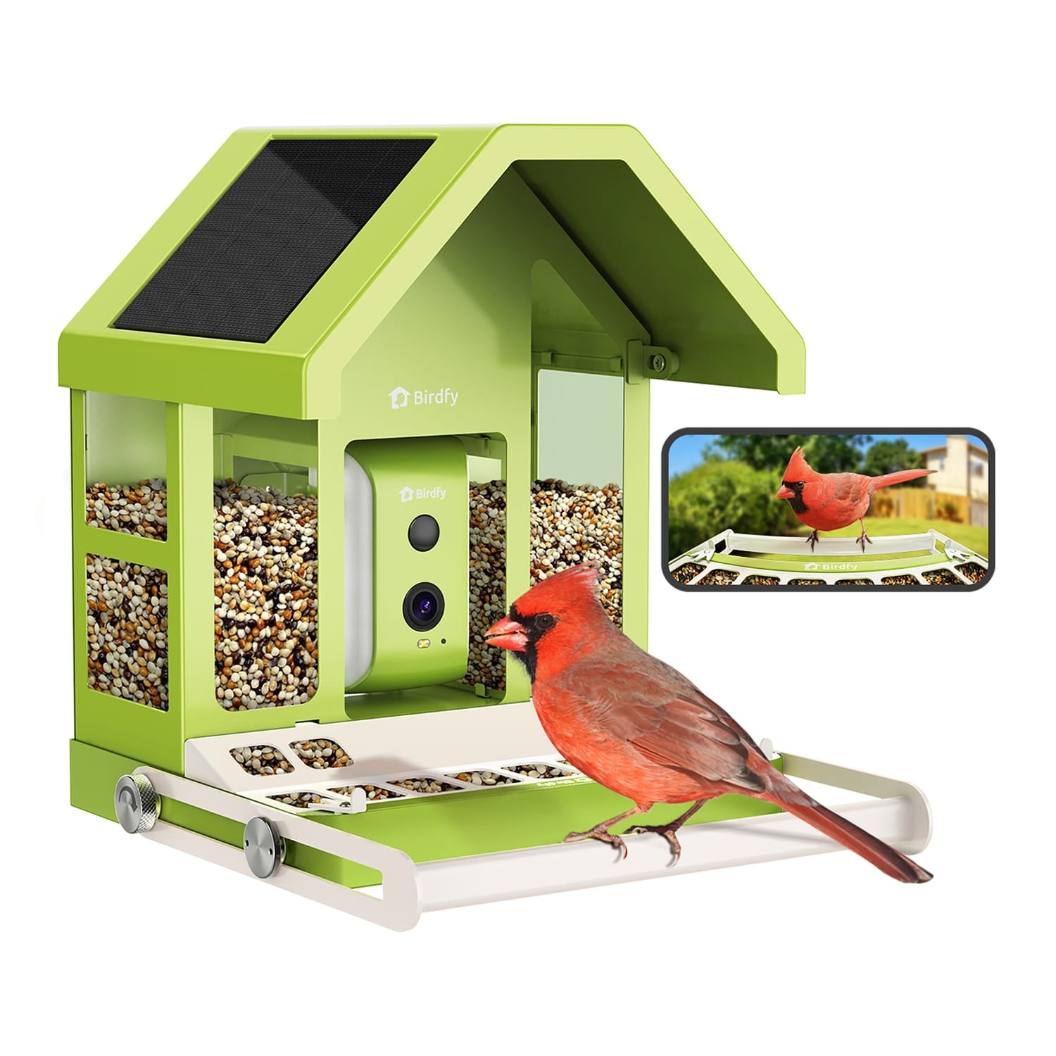 Birdfy Feeder Metal Smart Bird Feeder with Camera, Solar Panel, and AI by Subscription