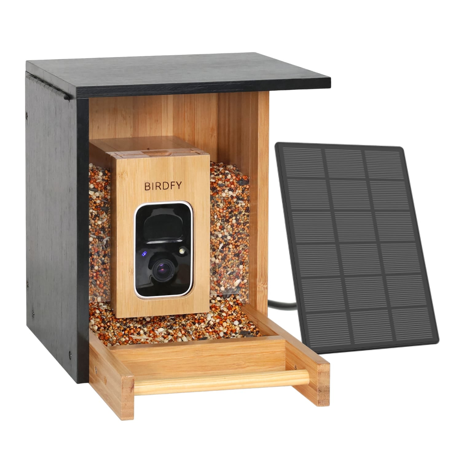 Birdfy Feeder Bamboo Mini with Camera, Solar Panel, and AI by Subscription
