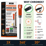 Chromex Powered Titanium Anode Rod Kit for Most 40- to 89-Gallon Water Heater Tanks with 1-Gallon Descaler/Flush Solution to Eliminate Sulfur Smell