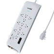 Digital Energy 12-AC Outlet and 2-USB Port 4200-Joules Surge Protector Power Strip, 6-Ft. Cord with Flat Plug, DEE1-1122