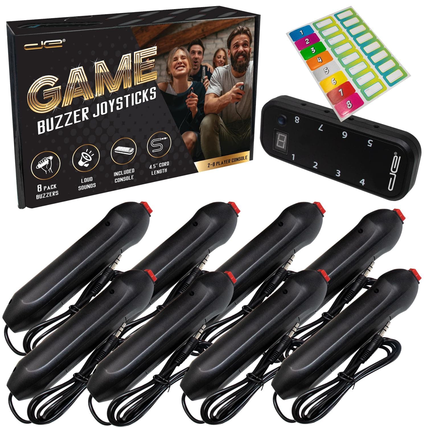 Digital Energy Handheld Buzzer Game System Console with 8 Joystick Buzzers