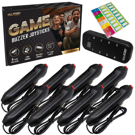 Digital Energy Handheld Buzzer Game System Console with 8 Joystick Buzzers