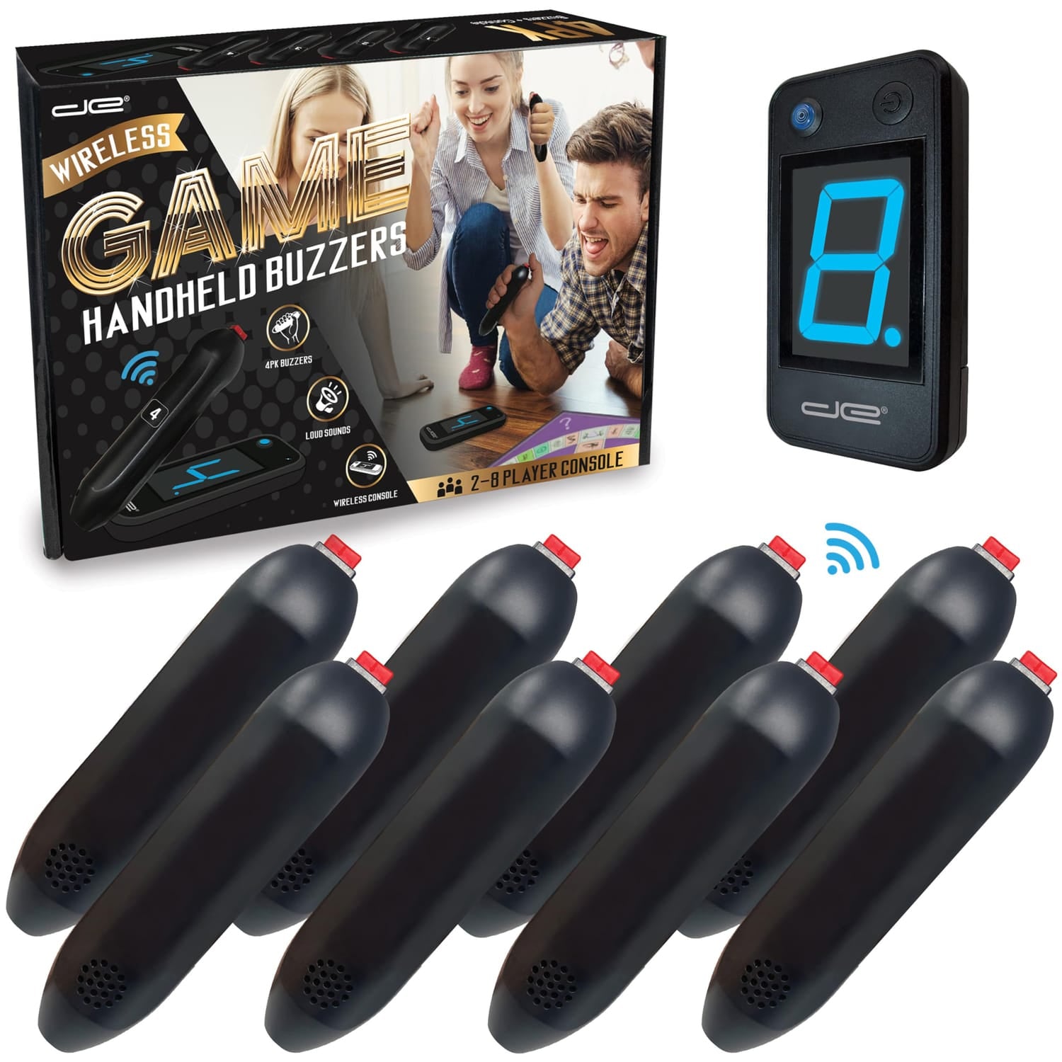 Digital Energy Wireless Handheld Buzzer Game System Console, 8 Pack