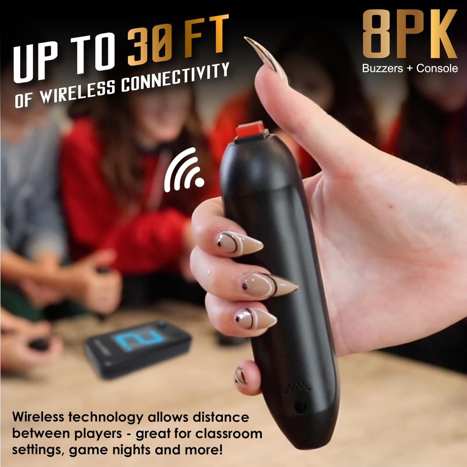 Digital Energy Wireless Handheld Buzzer Game System Console, 8 Pack