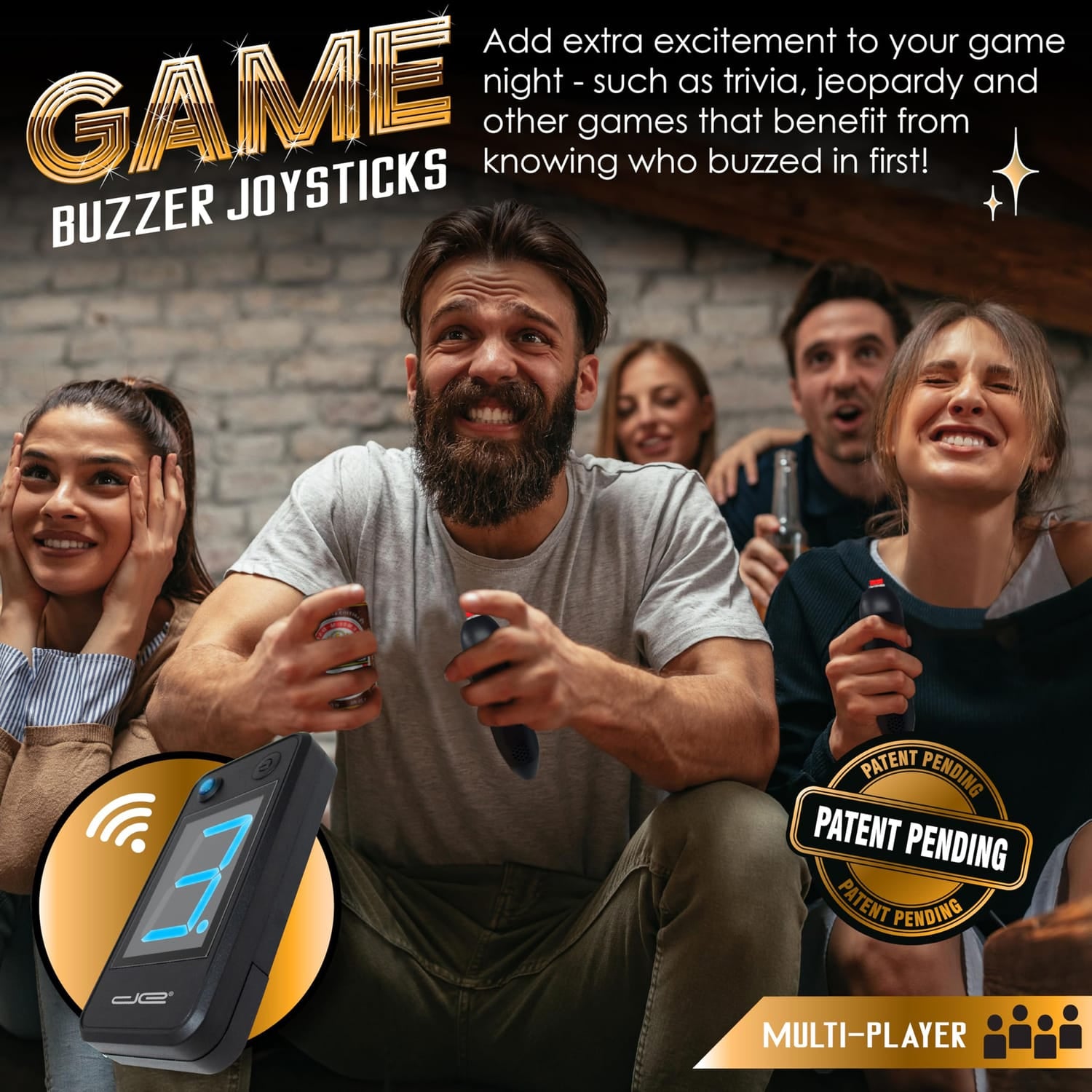 Digital Energy Wireless Handheld Buzzer Game System Console, 8 Pack