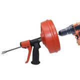 DrainX SPINFEED Drum Auger Drain Snake, Auto Extend and Retract, with Work Gloves and Carrying Bag, 25 Ft.