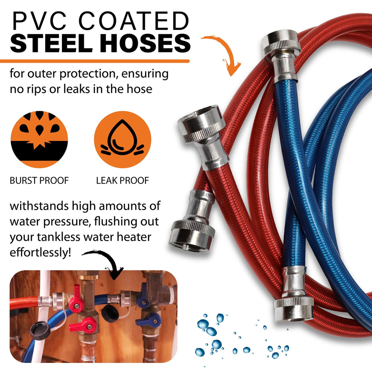 Chromex Tankless Water Heater Flush Kit with NSF-Certified Liquid Descaling Solution, 1/6-HP Submersible Pump, Elevated Pump Grate, and 2 Hoses