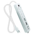 Digital Energy 10-AC Outlet, 2-USB Port, and Coax 3500-Joules Heavy-Duty Surge Protector Power Strip with Straight Plug, 8 Ft. Cord, White