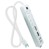 Digital Energy 10-AC Outlet, 2-USB Port, and Coax 3500-Joules Heavy-Duty Surge Protector Power Strip with Straight Plug, 8 Ft. Cord, White