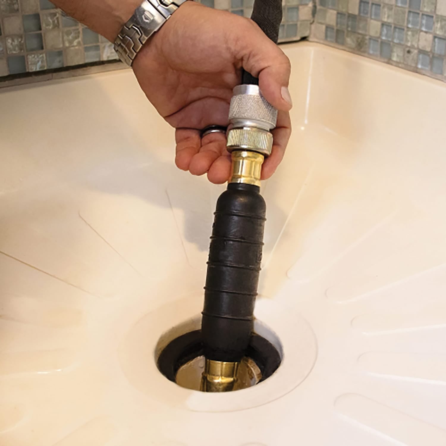 DrainX Hydro-Pressure Dual-Valve Drain-Cleaning Bladder, Fits 1.5 In. to 3 In.
