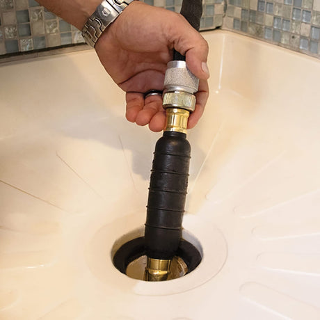 DrainX Hydro-Pressure Dual-Valve Drain-Cleaning Bladder, Fits 1.5 In. to 3 In.
