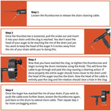 DrainX Heavy-Duty-Steel Pro Drum Drain Auger, 25 Ft., with Work Gloves and Carrying Pouch