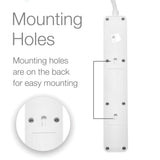 Digital Energy 6-AC Outlet and 2-USB Port 1050-Joules Surge Protector Power Strip with Straight Plug, 25 Ft., White