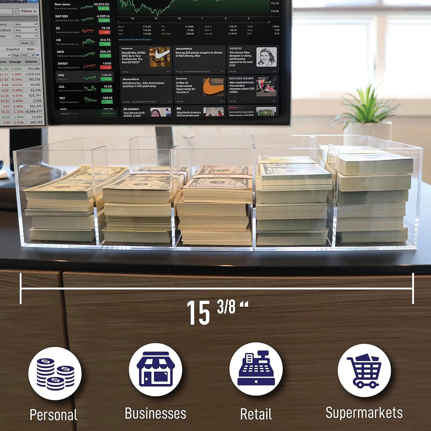 Nadex Coins 5-Compartment Currency Tray
