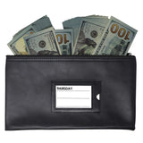 Nadex Coins Vinyl 7-Day Pack of Zippered Bank Deposit Cash and Coin Bags with Card Window, Black