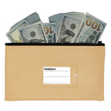 Nadex Coins Vinyl 7-Day Pack of Zippered Bank Deposit Cash and Coin Bags with Card Window, Multi-Color