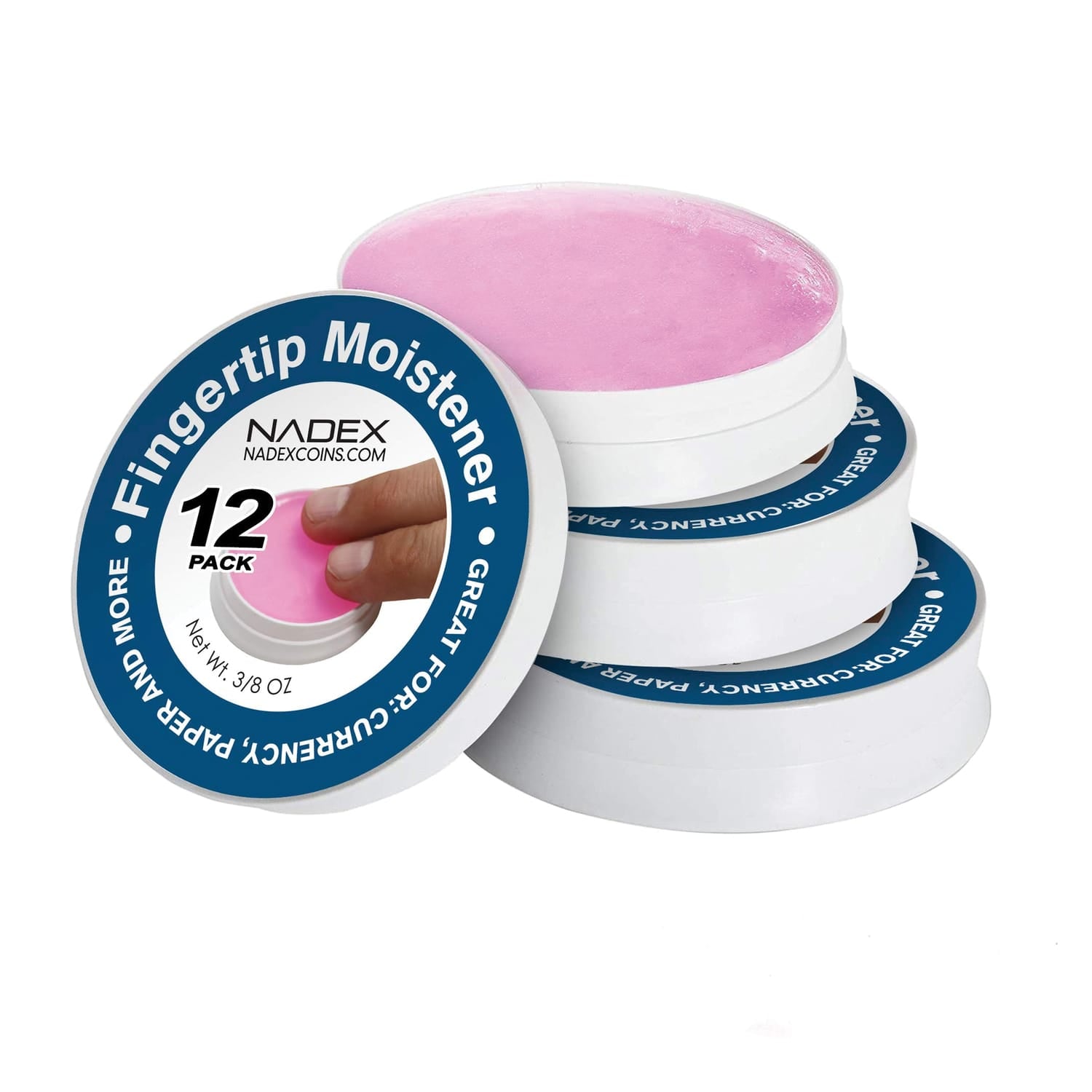 Nadex Coins Fingertip Moistener Pads, 12 Pack