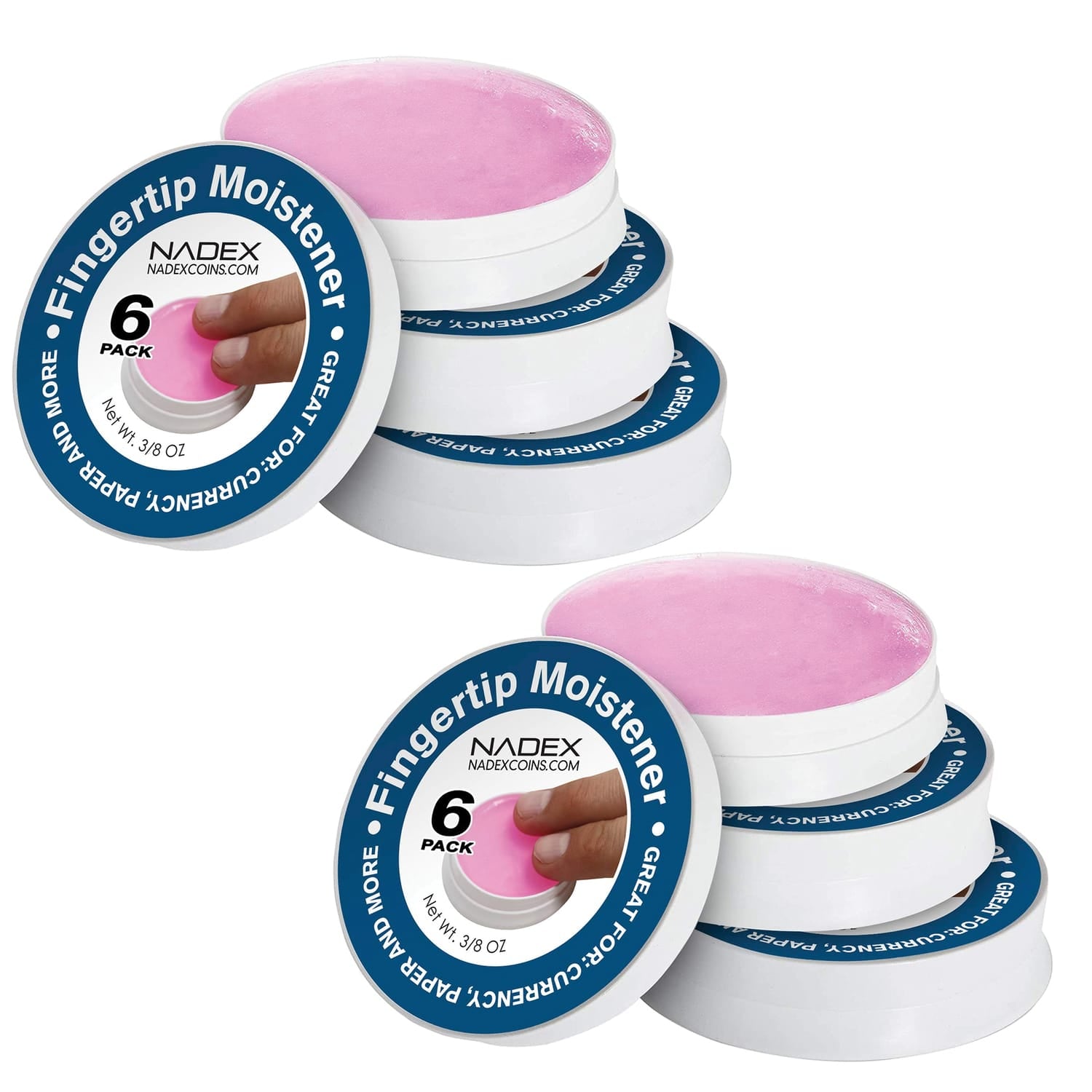Nadex Coins Fingertip Moistener Pads, 6 Pack