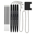 Nadex Coins Ball and Chain Security Pen Set, 4 Pen, Black