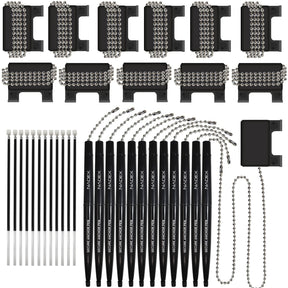 Nadex Coins Ball and Chain Security Pen Set, 12 Pen, Black