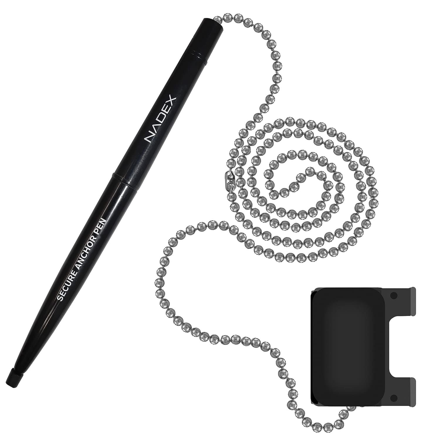 Nadex Coins Ball and Chain Security Pen Set, 12 Pen, Black