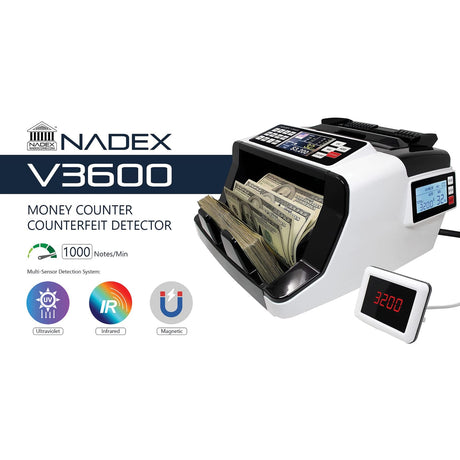 Nadex Coins V3600 Money Counter and Counterfeit Detector