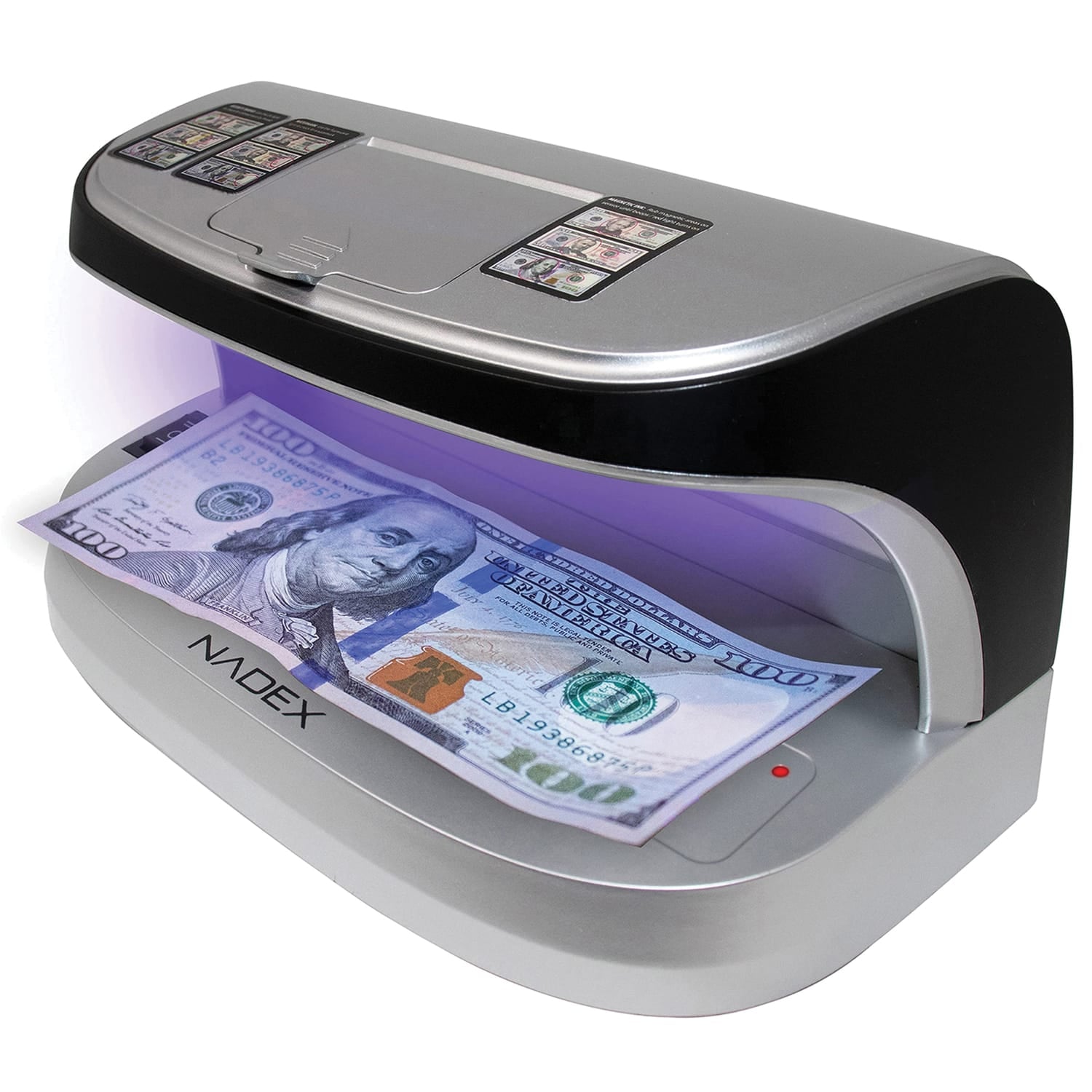 Nadex Coins V27 Desktop UV Counterfeit Detector with Micro Print Magnifier