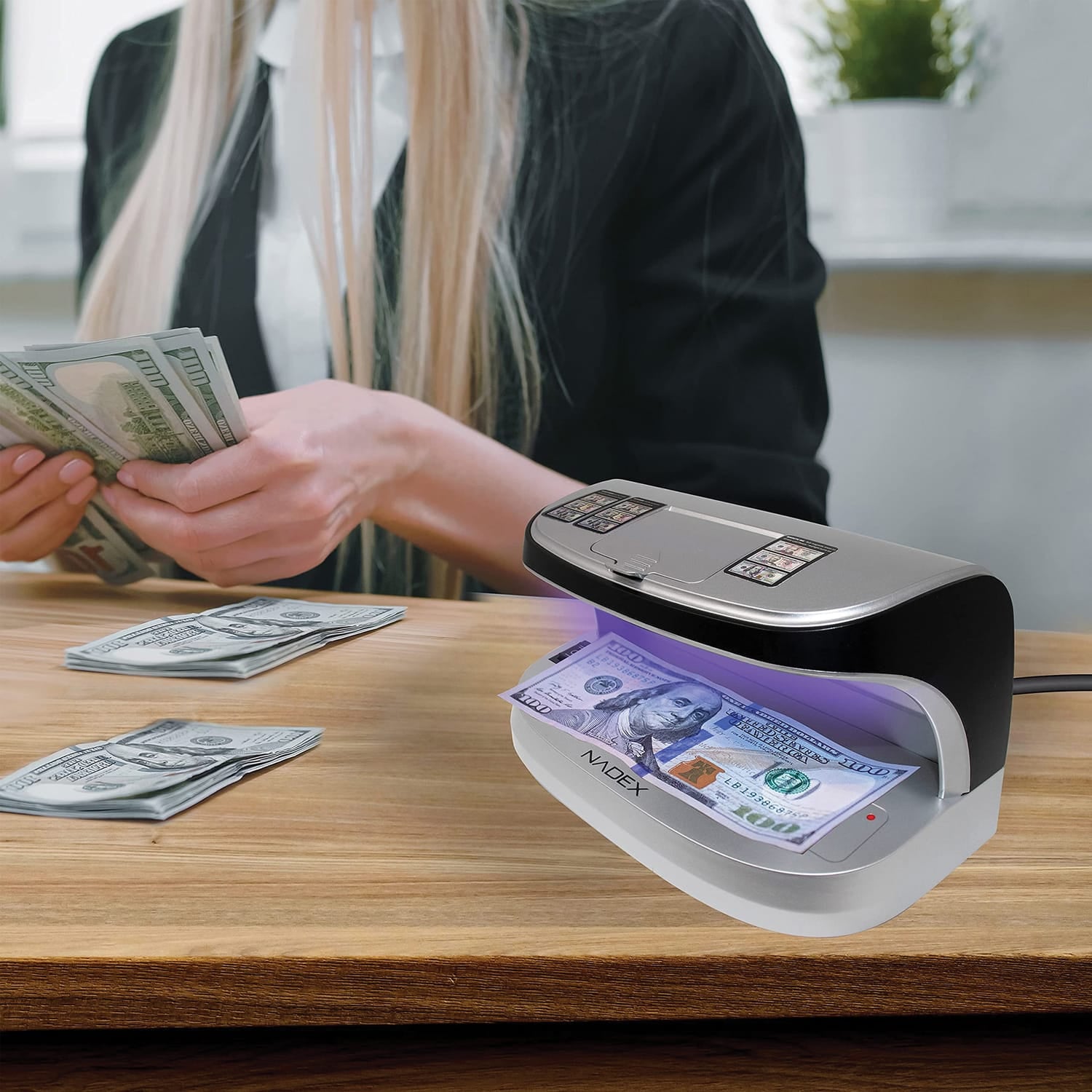 Nadex Coins V27 Desktop UV Counterfeit Detector with Micro Print Magnifier
