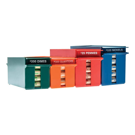 Nadex Coins Rolled Coins Storage Boxes with Lockable Covers