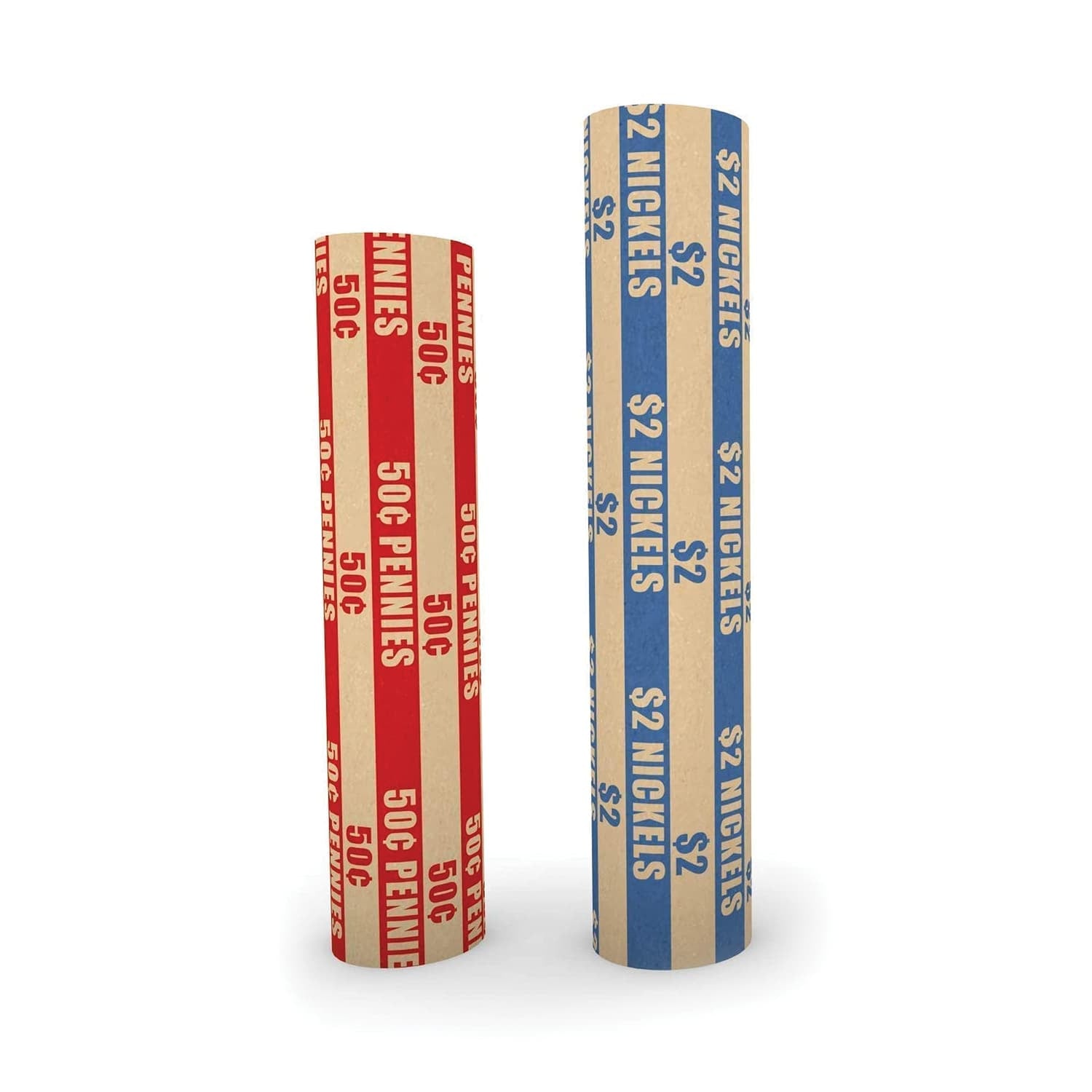 Nadex Coins Flat Standard Striped Coin Roll Wrappers for U.S. Coins, 1000 Pack