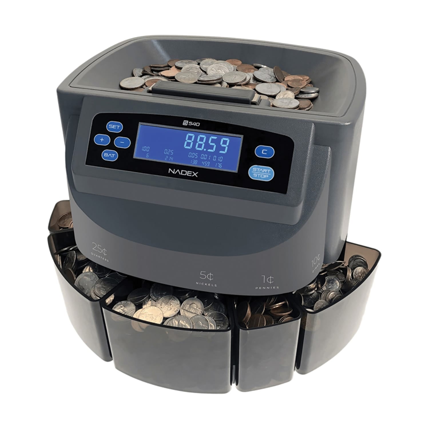 Nadex Coins S540 Coin Counting Sorter and Coin Roll Wrapper
