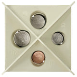 Nadex Coins 4-Compartment Manual Coin Sorting and Wrapping Organizer