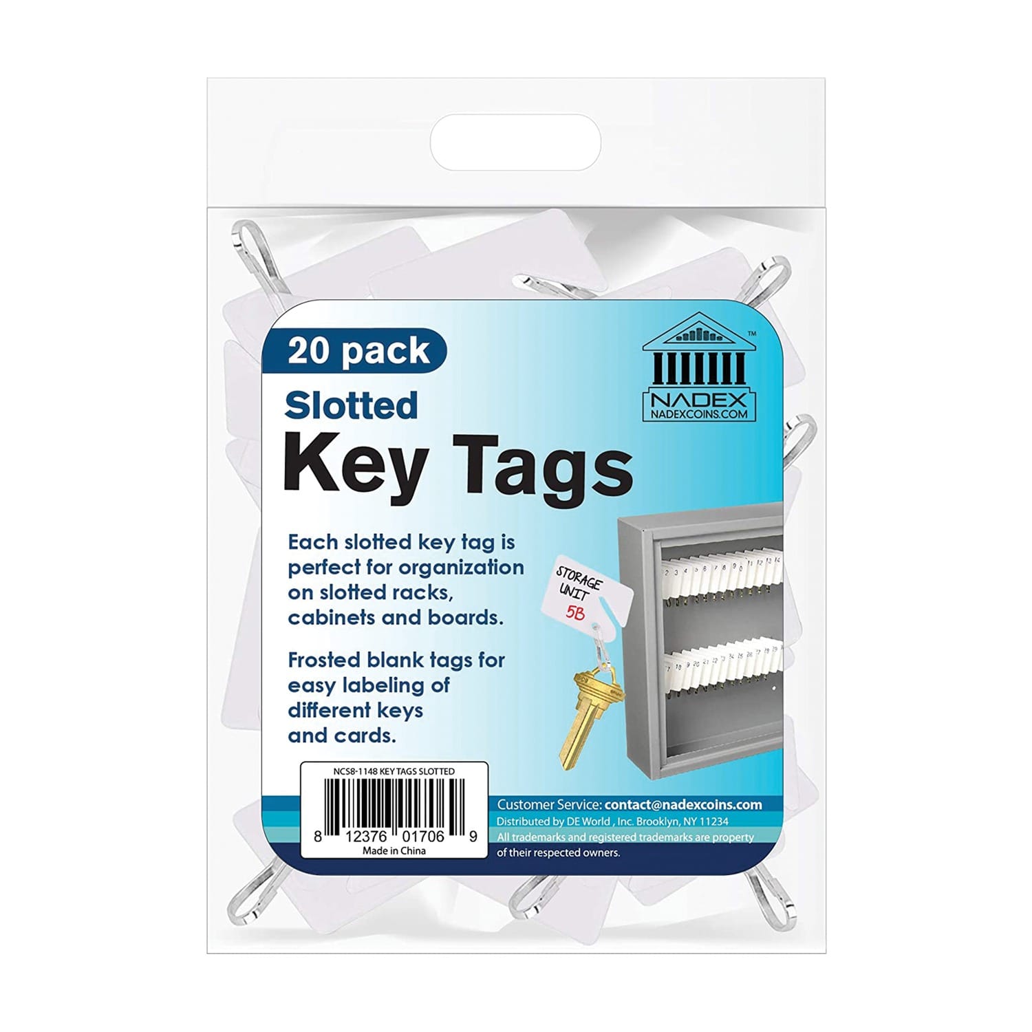 Nadex Coins Slotted Key Tags, 20 Pack
