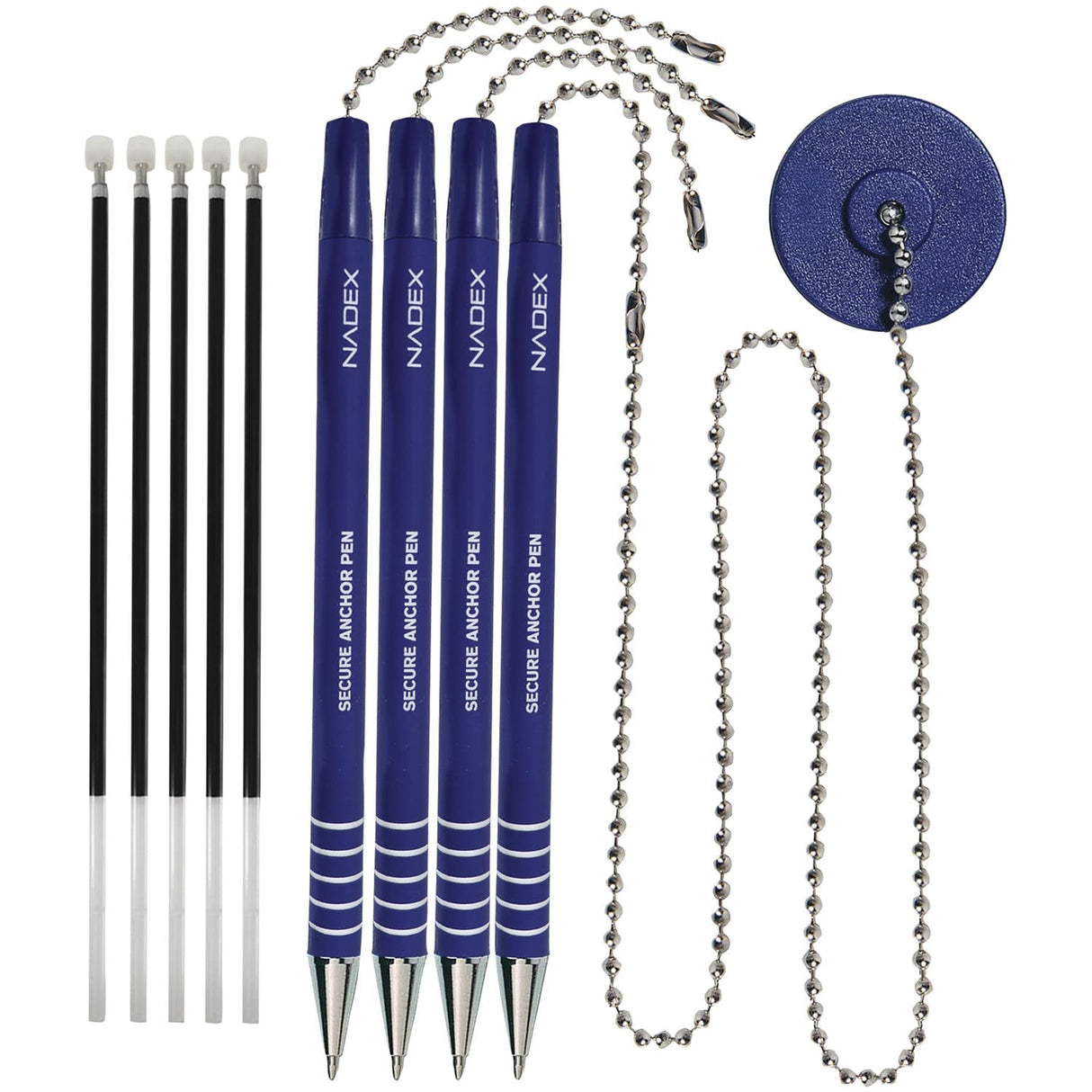 Nadex Coins 4-Pack Secure Counter Ballpoint Pens, Blue