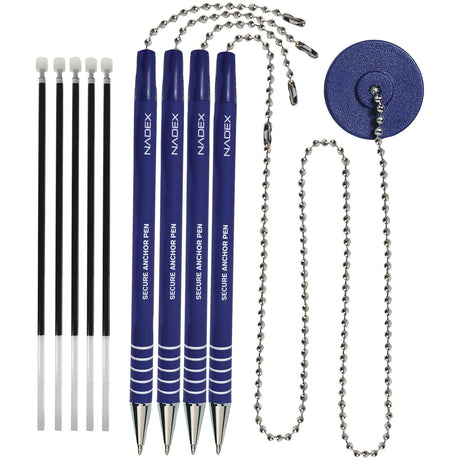 Nadex Coins 4-Pack Secure Counter Ballpoint Pens, Blue