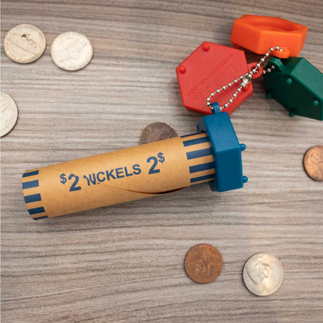 Nadex Coins Assorted Preformed Crimped-End Coin-Roll Wrappers with Color-Coded Coin-Wrapper Crimping Tool, 48 Pack