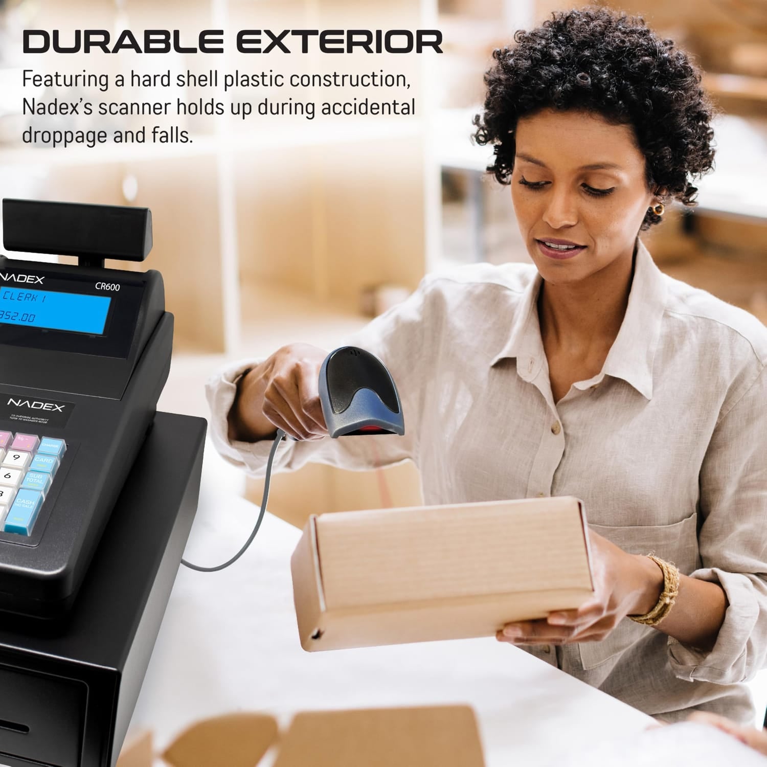 Nadex Coins Handheld Barcode Laser Scanner for CR260/CR360/CR600 Cash Registers