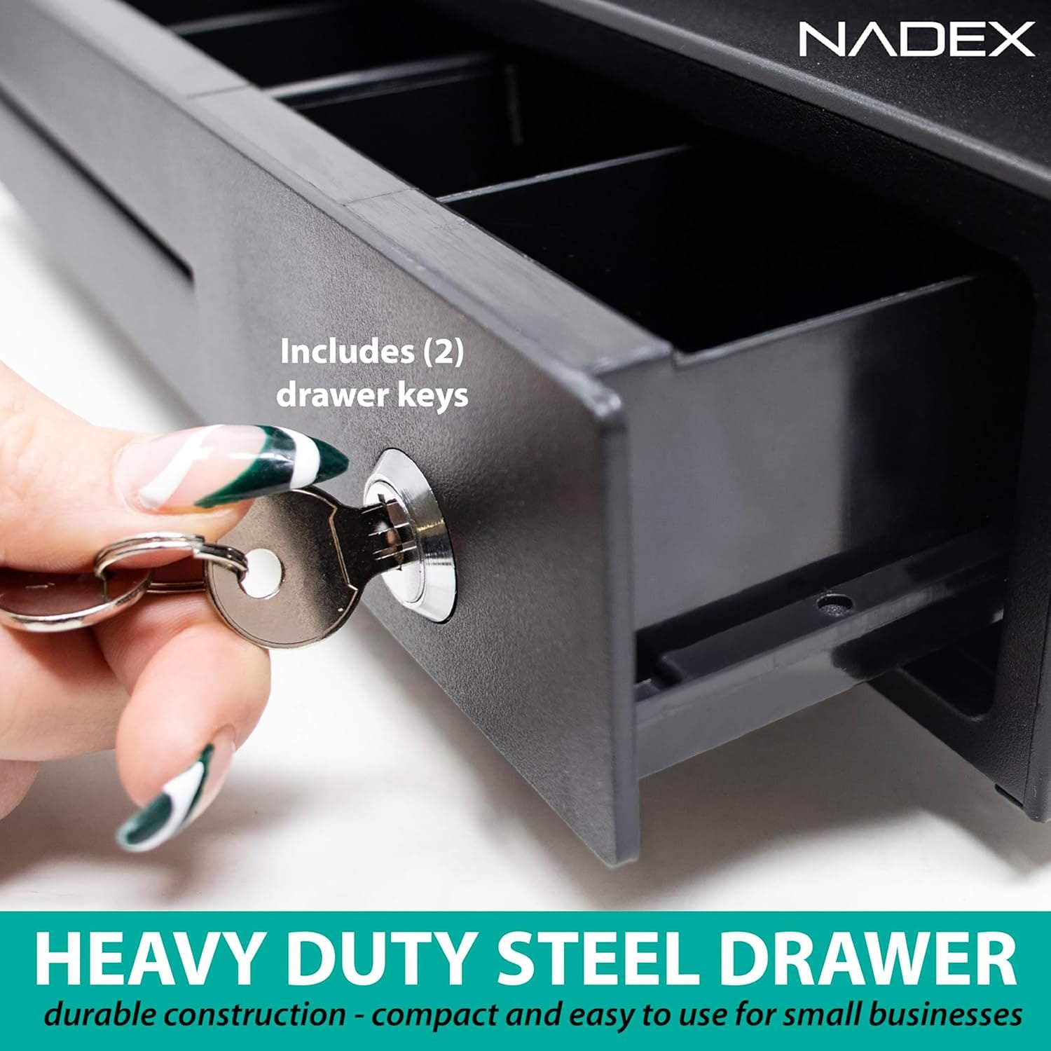 Nadex Coins CR260 Electronic Cash Register with Steel Drawer, Thermal Printer, Operator and Customer Displays, and User-Friendly Interface