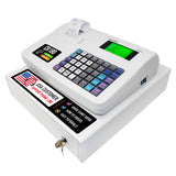 Nadex Coins CR180 Electronic Cash Register with Locking Cash Drawer, Thermal Printer, 2 Displays, 60 Depts., 6800 PLUs, Serial/USB Ports, White