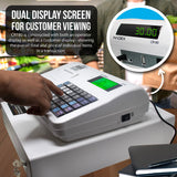Nadex Coins CR180 Electronic Cash Register with Locking Cash Drawer, Thermal Printer, 2 Displays, 60 Depts., 6800 PLUs, Serial/USB Ports, White